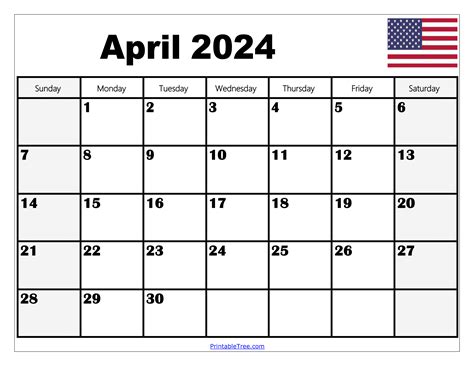 Blank April 2024 Calendar Printable Pdf Template With Holidays