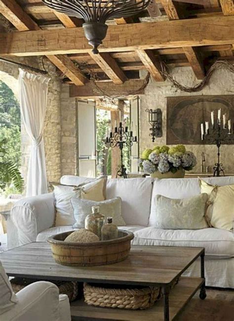 Stunning Rustic Living Room Farmhouse Style Decorating Ideas 54