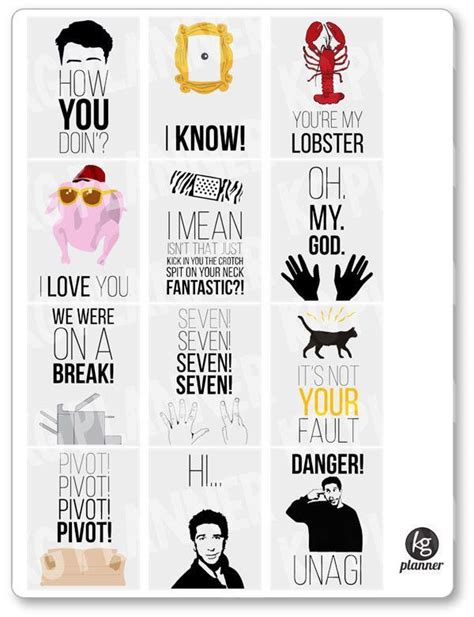Friends Quote Full Box Planner Stickers Friends Tv Friends Quotes