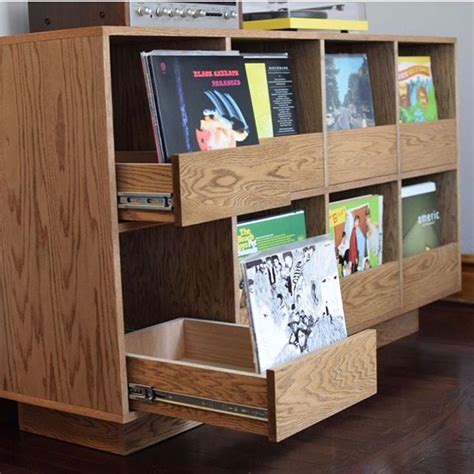 Custom Woodwork Record Storage Cabinet With Accuride Drawer Slides