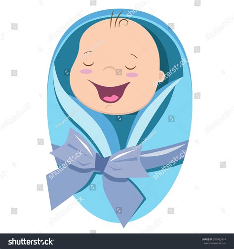 Cute New Born Baby Boy Vector Illustration 351993914 Shutterstock