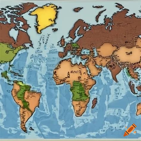 Realistic World Map Illustration On Craiyon