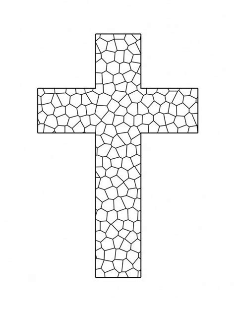 Mosaic Cross Coloring Page Download Print Or Color Online For Free