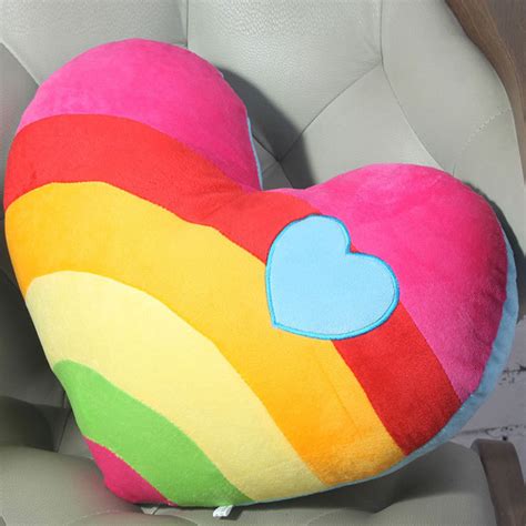 New Colorful Korean Rainbow Clouds Pillow Heart Shaped