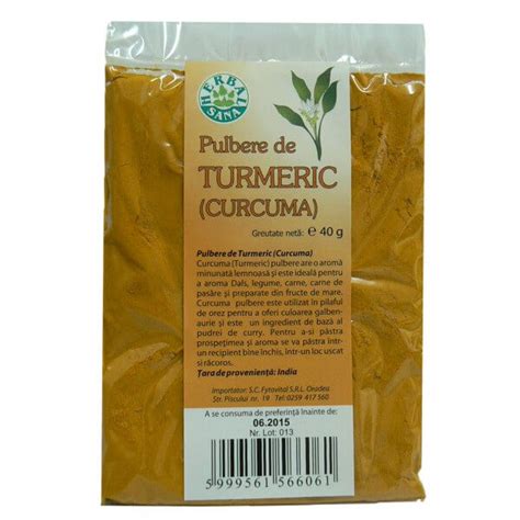 Turmeric Pulbere 40 G Herbavit Herbavit Naturisti Ro
