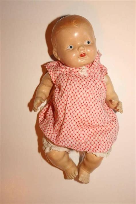 Vintage 1930s 18 Composition Baby Infant Doll Painted Blue Eyes
