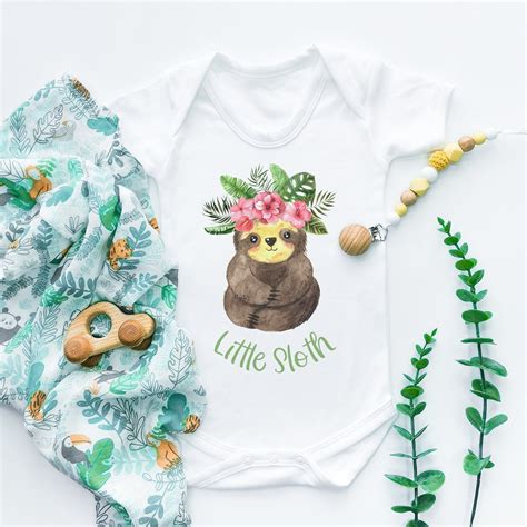 Little Sloth Baby Onesie Bodysuit Funny Sloth Cute Kids Etsy Uk