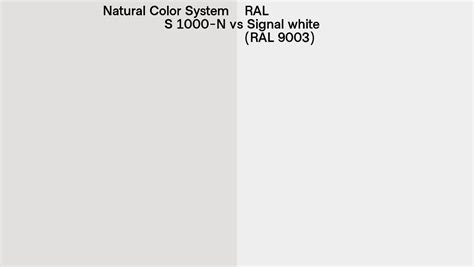 Natural Color System S 1000 N Vs RAL Signal White RAL 9003 Side By