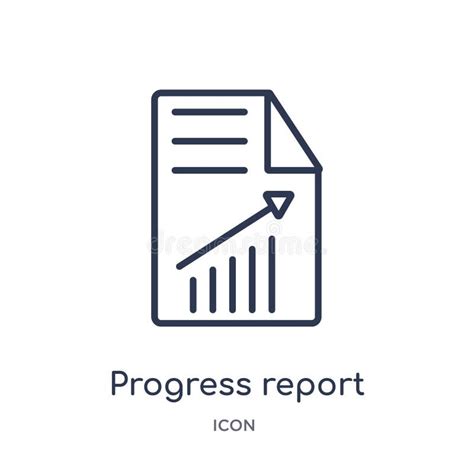 Linear Progress Report Icon From Business Outline Collection Thin Line