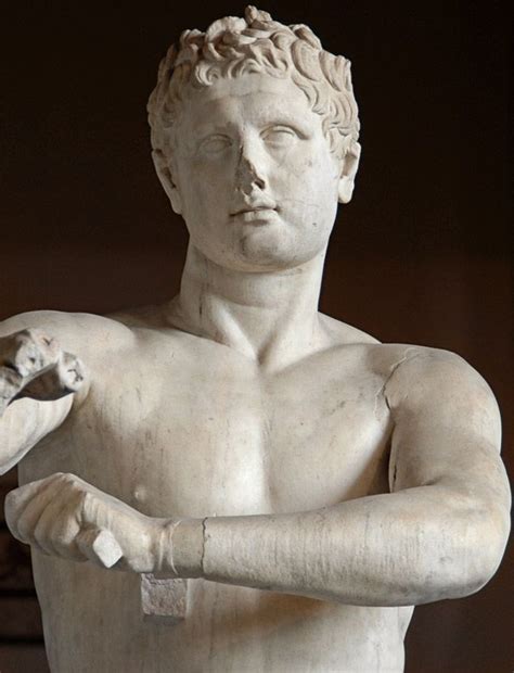 Athlete Apoxyomenos Detail Roman Statue Marble Copy After