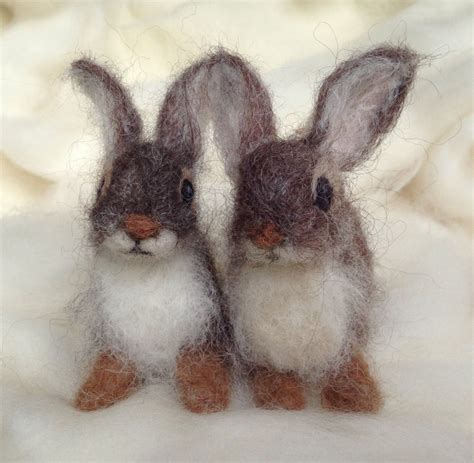 Needle Felted Rabbit Cottontail Baby Young Bunny By Claudiamariefelt On