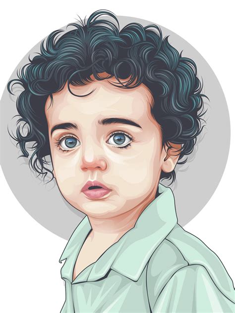 Vexel Art Portrait Vector Illustration Toddler By Rizky Fadillah 3