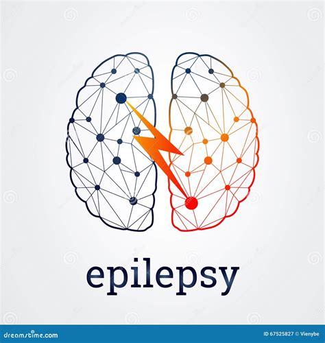 Human Brain With Epilepsy Activity Vector Illustration Stock Vector