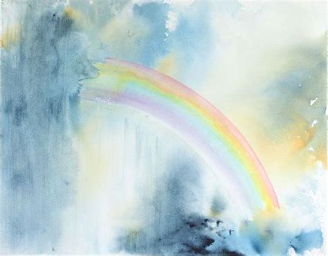 Rainbow Painting Original Watercolor Painting Rainbow Etsy Rainbow