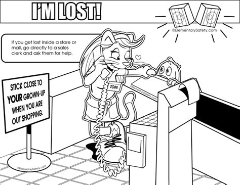 These safety coloring pages feature pictures of safety to color. Lost In Mall • Coloring Personal Safety