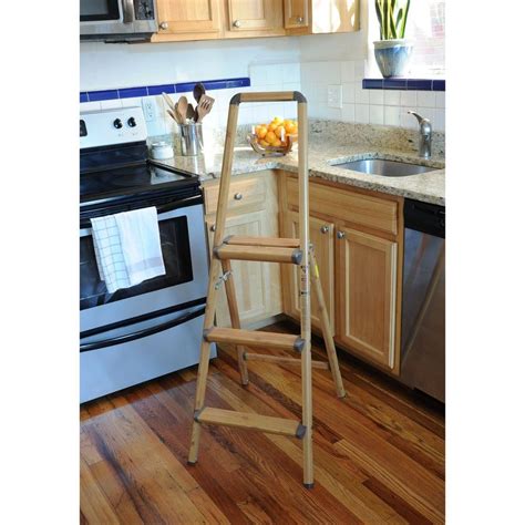 This step ladder looks like wood, but it's really aluminum ... Check out the ultraslim aluminum step stools in step stools & utility ladders, tools & building supplies just what you need for reaching those topmost kitchen shelves, this compact step stool fits into a sliver of space for storage.