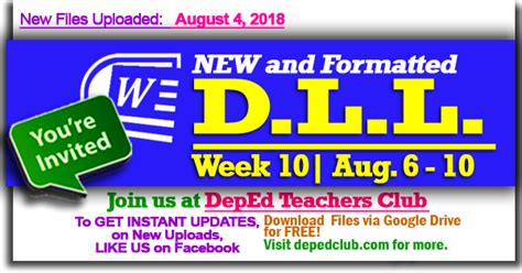 Week St Quarter Daily Lesson Log The Deped Teachers Club Winder