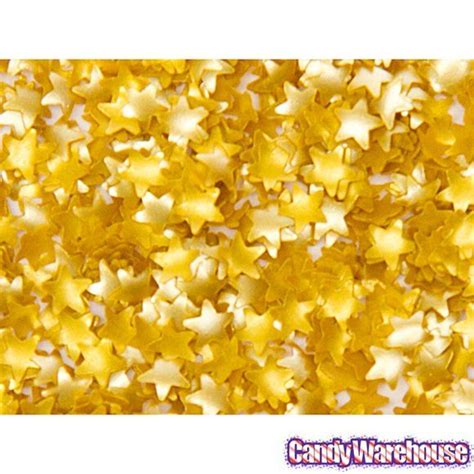 Gold Stars Edible Accents 004 Ounce Bottle Gold Candy Bulk Candy