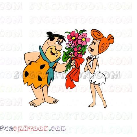 Wilma Flintstone And Fred Flintstone Flowers The Flintstones Svg Dxf