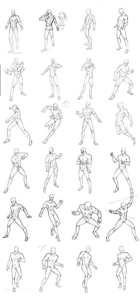 Male Poses Chart By Theoneg On Deviantart Drawing Poses Male Body