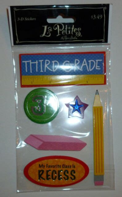 Third Grade 3 D Stickers From The Paper Studio Ebay