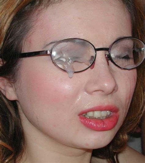 Pictures Of A Hot Girlfriend In Glasses Getting Covered In Jizz Coed