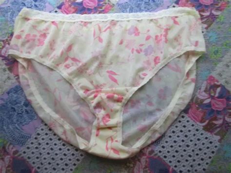 VINTAGE JUST MY Size Sheer Yellow Floral Plus Sized Panty Size PicClick