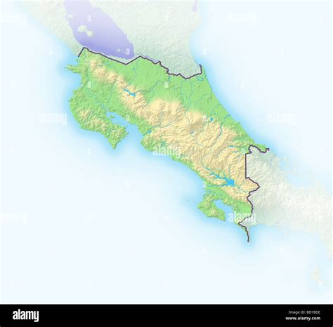 Costa Rica Shaded Relief Map Stock Photo Alamy