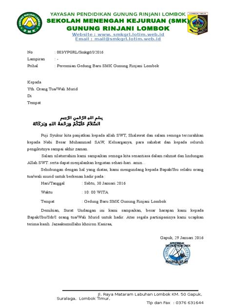 Semoga contoh surat undangan rapat ini bisa menjadi referensi dan bermanfaat dalam anda membuat surat dalam tanggung jawab anda mungkin karena sebagai sekretaris rt atau yang lainnya. Contoh Surat Undangan Orang Tua Wali Murid - Kumpulan ...