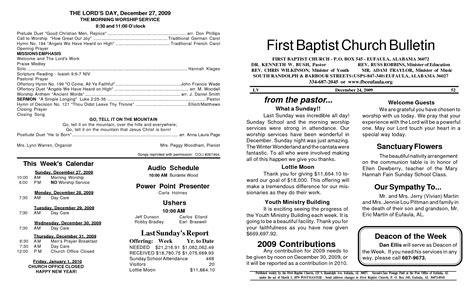 Church Bulletin Templates For Pages Tragulux
