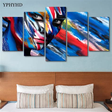 Yphyhd Modern 5 Piece Canvas Painting Print Poster Abstract Canvas