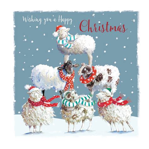 Christmas Card Festive Sheep Winter Woolies Highworth Emporium