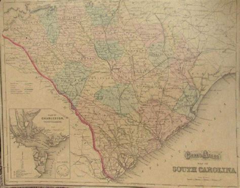 2 Hand Colored Maps Georgia And South Carolina