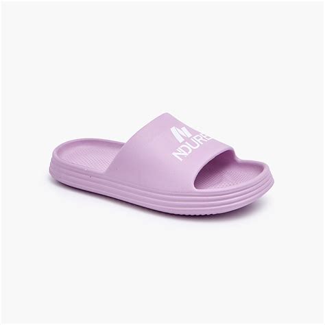 Buy Lilac Printed Slides For Girls