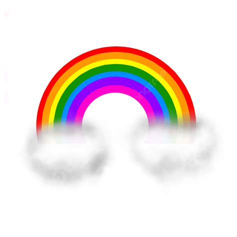 Rainbow With Clouds Vector Rainbow Clouds Red Png Transparent