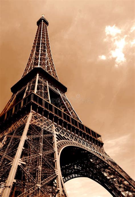 Black And White Eiffel Tower In The City Of Paris France Stock Image