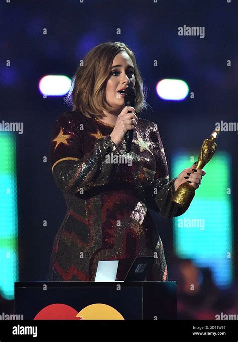 Adele Collects The Award For Best British Album On Stage During The