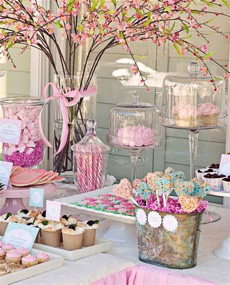 Picture Of A Whimsical Dessert Table With Blooming Cherry