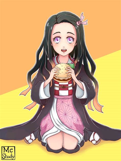 Nezuko Enjoying A Tasty Borgar Rnezuko