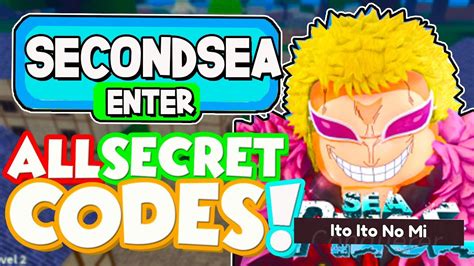 All New Secret Second Sea Codes In Sea Piece Codes Roblox Sea Piece