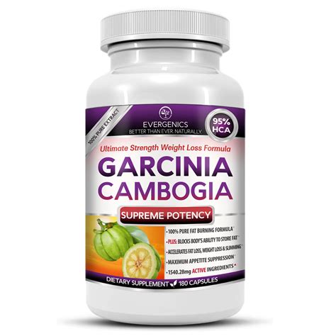 evergenics ultimate strength garcinia cambogia weight loss formula with 95 hca 180 capsules
