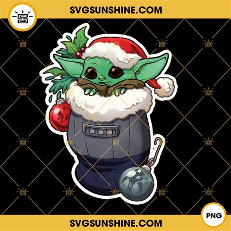 Baby Yoda Christmas Design Png Baby Yoda Santa Claus Hat Christmas Png