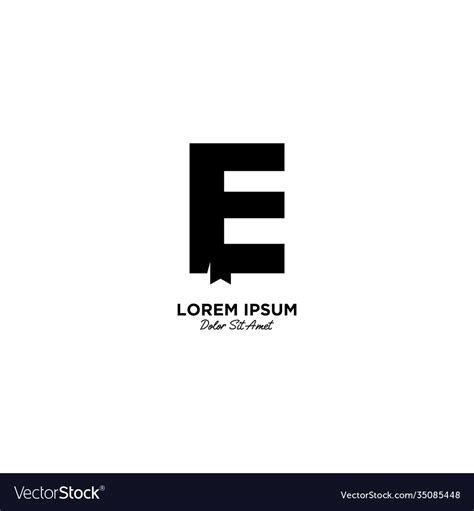 Letter E For Book And Education Logo Design Vector Image