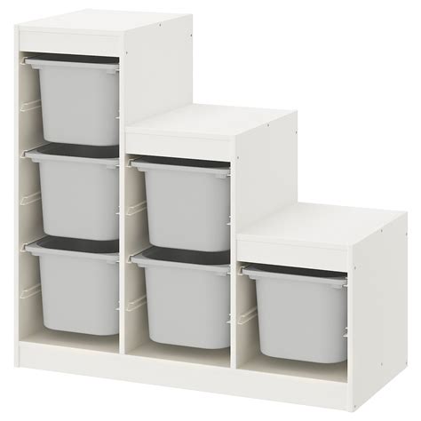 TROFAST Meuble de rangement - blanc, gris - IKEA