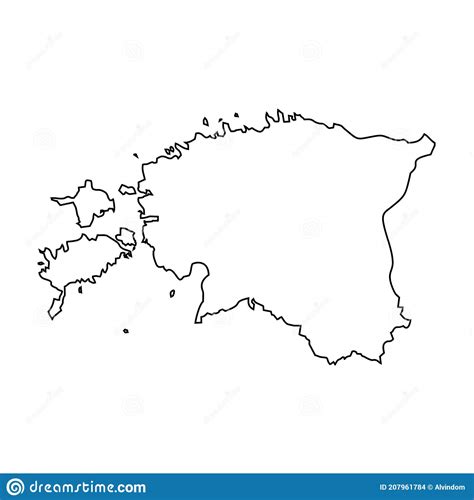 Estonia Map Outline Country Stock Vector Illustration Of Vector