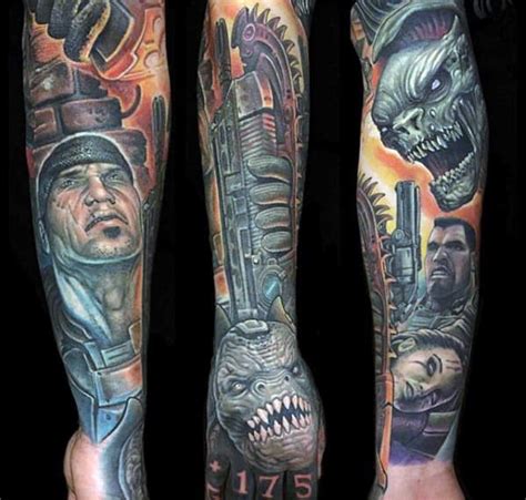 50 Gears Of War Tattoo Designs For Men Video Game Ink Ideas