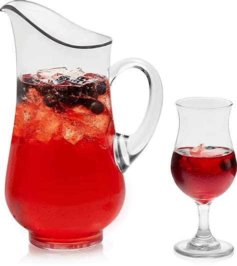 Libbey Modern Bar Sangria Entertaining Set With 6 Stemmed Glasses And Pitcher Amazon Ca Home