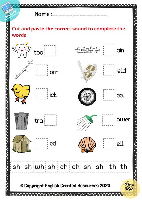 Consonant Digraphs Worksheets Grade 3