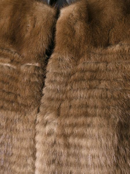 Sword Ermine Fur Coat In Brown Lyst