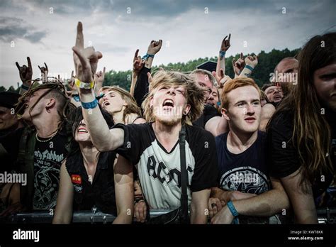 Music And Heavy Metal Fans Attend A Live Concert With The American Thrash Metal Band Megadeth At
